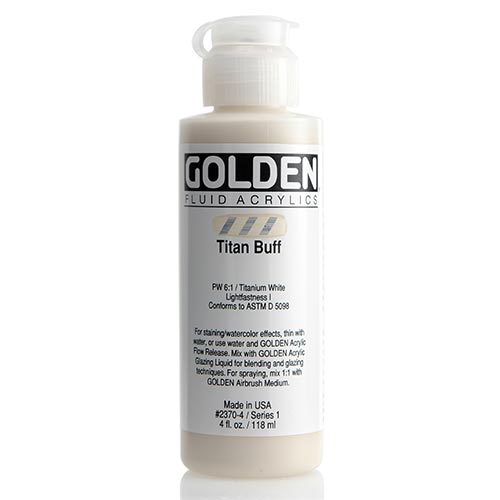 Golden, Fluid Acrylic, Paint, 4oz, Titan Buff